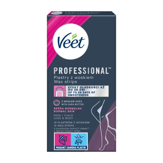 VEET PROFESSIONALTM Plastry do depilacji z woskiem dla skory normalnej 12 szt