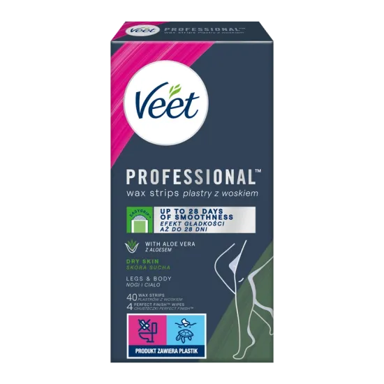 VEET PROFESSIONALTM Plastry do depilacji z woskiem dla skory suchej 40 szt