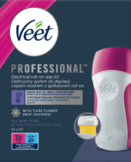 Cold wax strips and kits - page 14_Veet Proffessional Elektryczny system do depilacji ciepłym woskiem z aplikatorem roll-on.png